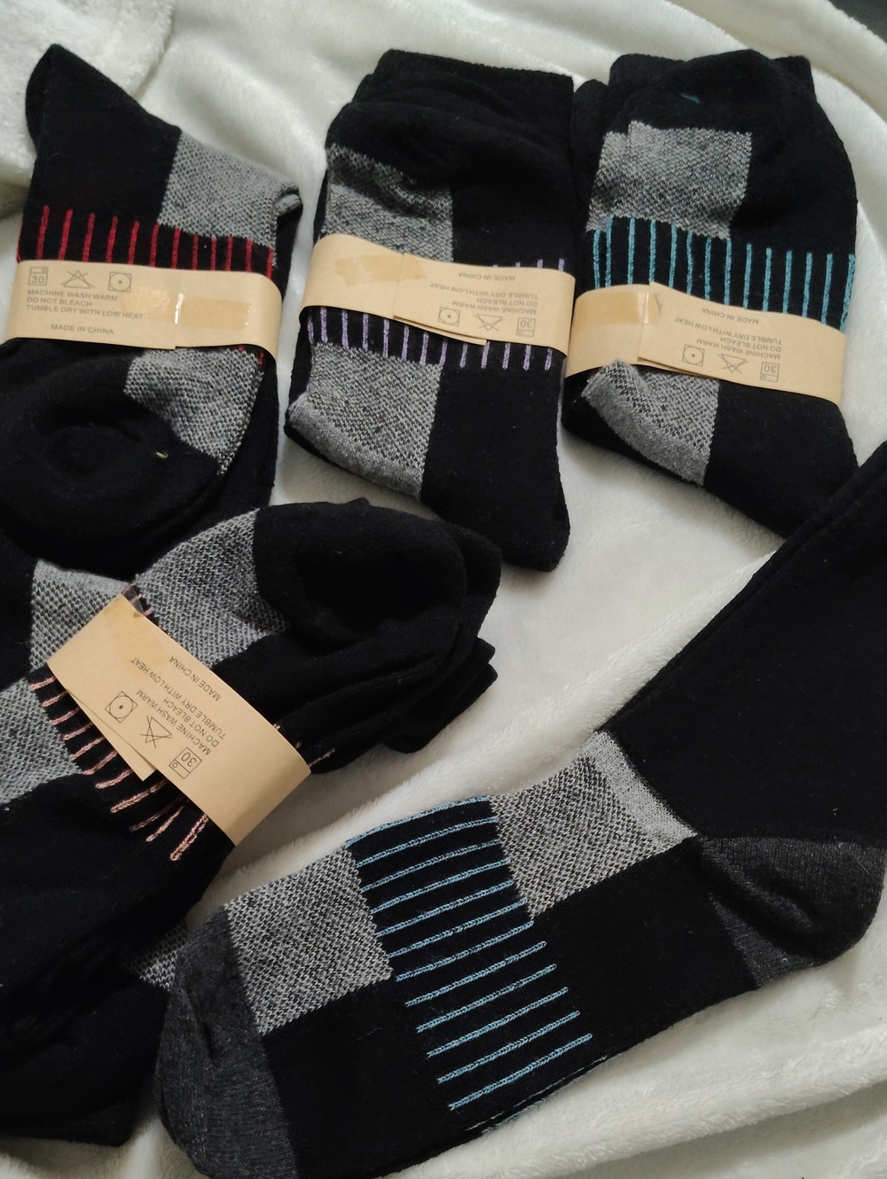 Men's Black & Gray Crew Socks - Pack of 5